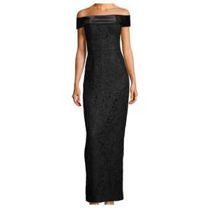 Karl Lagerfeld Black Off-the-shoulder Gown